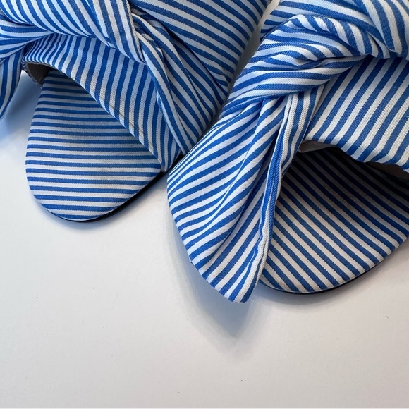 No 21 Striped Crossover Sandal seersucker /blue stripe satin 41 GUC - Picture 6 of 7